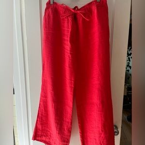 Pure linen wide leg pant